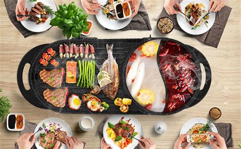 Amazon Liven Electric Grill With Hot Pot SK J Multifunctional Indoor Teppanyaki Grill