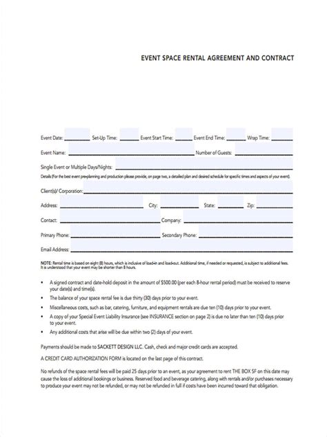 Event Venue Rental Agreement Template