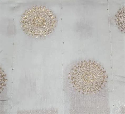 Chanderi Jacquard Dyble Fabric Plain Solids White At Rs Meter In Surat