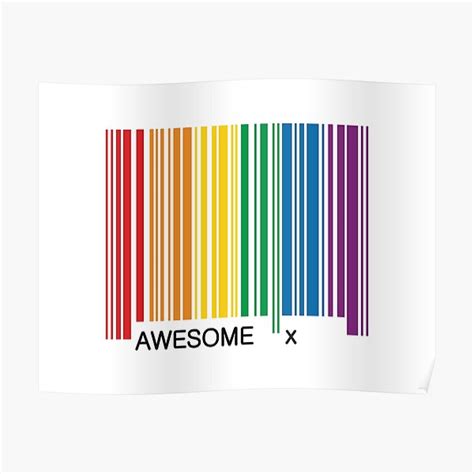 Póster Impresionante gráfico de código de barras del Orgullo Gay de iscaStudioArt Redbubble