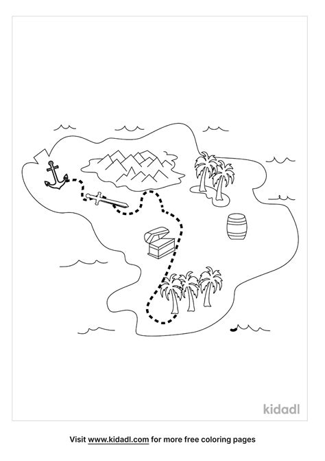 Island Map Coloring Page