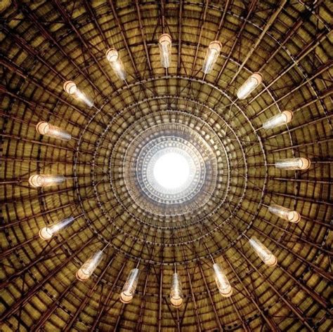 An Overhead View Of A Ceiling With Light Bulbs In It S Center And The