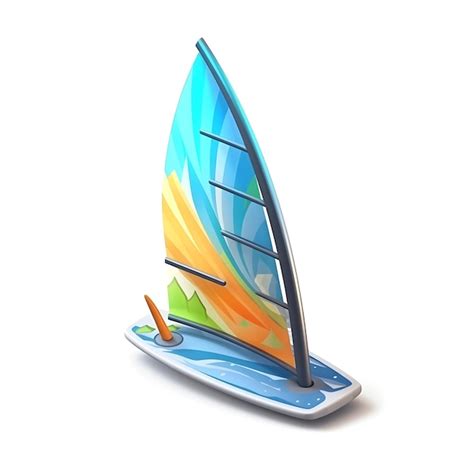 Premium Photo | A colorful sailboat on white background