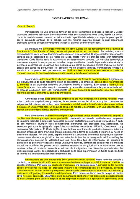 Casos Tema Castellano Fundamentos De La Economia Casos Pr Cticos