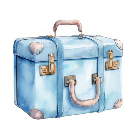 Premium Ai Image Suitcases Hand Drawn Watercolor Illustration On