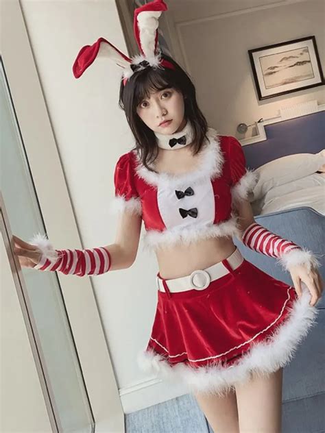 Velvet Christmas Sexy Lingerie Set Santa Outfit UK