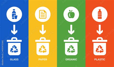 Segregate waste and store it in different bins. Garbage segregation ...