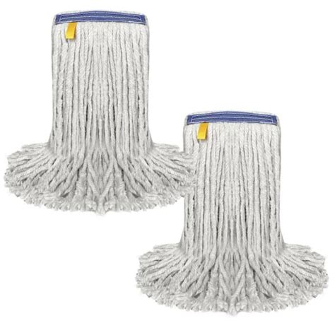 Kleen Handler 16 Oz Cut End String Mop Cotton Wet Mop Head Refill Natural 2 Pack 1 25 In