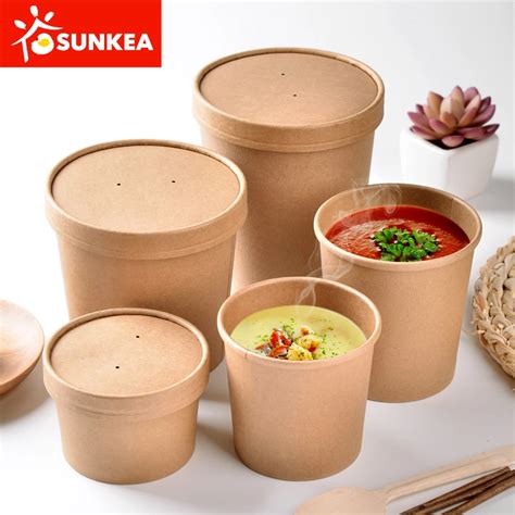 Eco Friendly Custom Printed Disposable Hot Soup Bowls