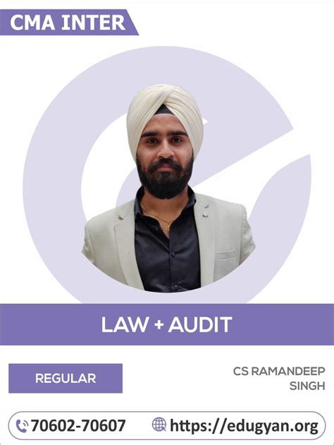 Cma Inter Law Audit Combo By Cs Ramandeep Singh Syllabus