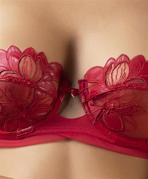 Half cup bra Glamour Couture red Glam Désir LISE CHARMEL