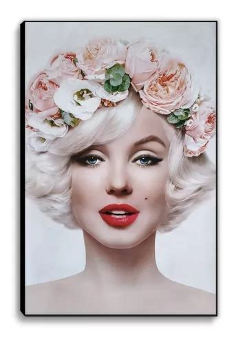 Cuadro Decorativo De Marilyn Monroe Con Flores Env O Gratis