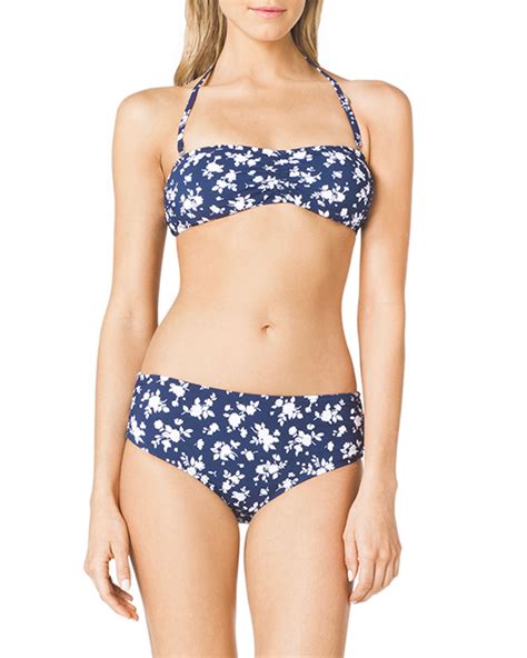 Michael Kors Floral Print Bandeau Bikini