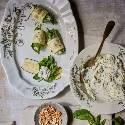 Summer Squash Rolls With Herbed Ricotta And Toasted Hazelnuts Recipe