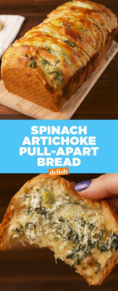 Spinach Artichoke Pull Apart Bread Recipe Bread Recipes Sweet Recipes Bread Pull Apart Recipes