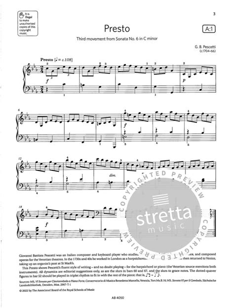 Abrsm Piano Exam Pieces 2023 2024 Grade 4 Audio Im Stretta Noten