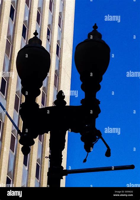 Street lamp silhouette Stock Photo - Alamy