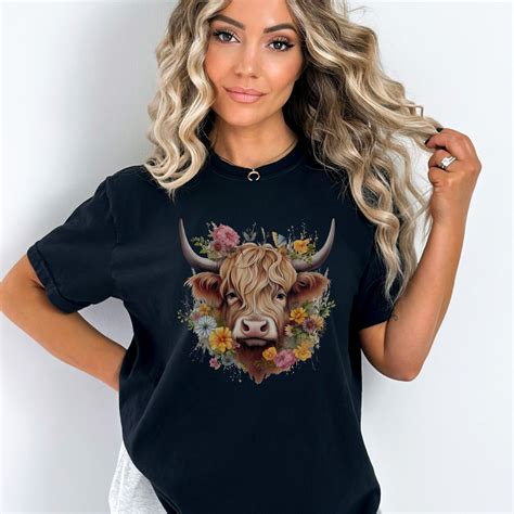 Highland Cow Lover Shirt Comfort Colors Cottagecore Tshirt Highland