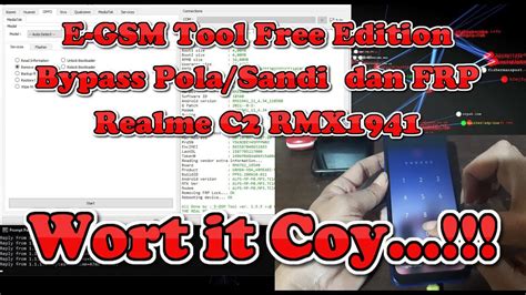 E GSM Tool Free Edition Bypass Pola Sandi FRP Realme C2 YouTube