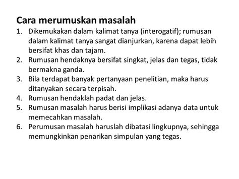 Cara Menentukan Rumusan Masalah Ujian