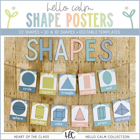 2d And 3d Shape Posters For Classroom And Homeschool With Editable Text