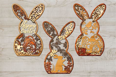 Easter Svg Files Bundle Easter Bunny Bundle Laser Cut Easter Etsy