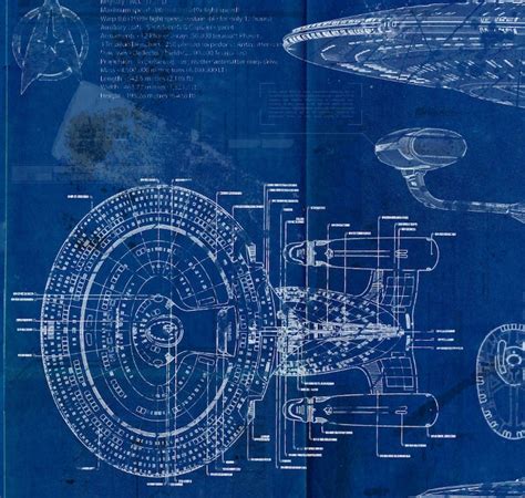 Star Trek Enterprise USS 1701 D Blueprint Art Print Etsy UK