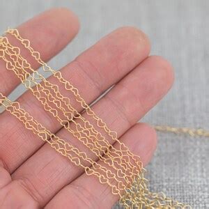 Gold Filled Heart Chain Heart Chain 3 2mm Bubble Heart Cable Chain For