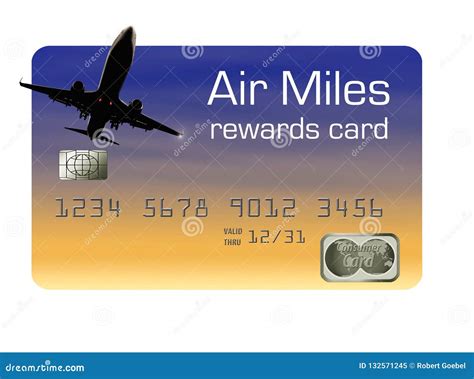 Air Miles Reward Credit Card Stock Illustration - Illustration of white ...