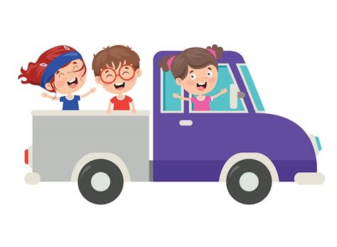 Premium Vector | Cartoon Characters Travelling With Vehicle