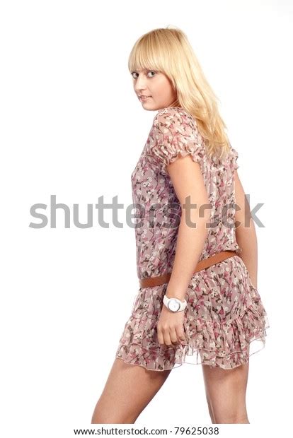Cute Blonde Posing On White Background Stock Photo 79625038 Shutterstock