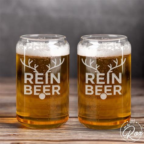 Funny Christmas Beer Glass-reinbeer-gift for Dad, Brother, Boyfriend ...