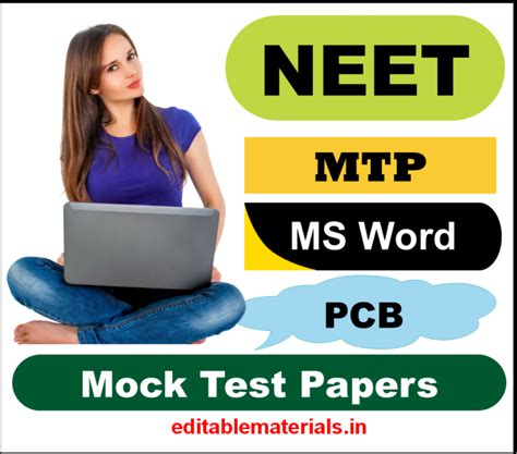 Mock Test Papers For Neet Editable Materials