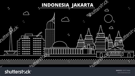 Jakarta Silhouette Skyline Indonesia Jakarta Vector Stock Vector