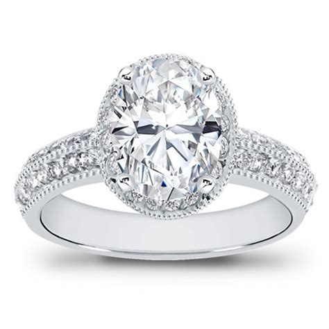 Pavé Setting for Emerald or Radiant Cut Diamond Adiamor