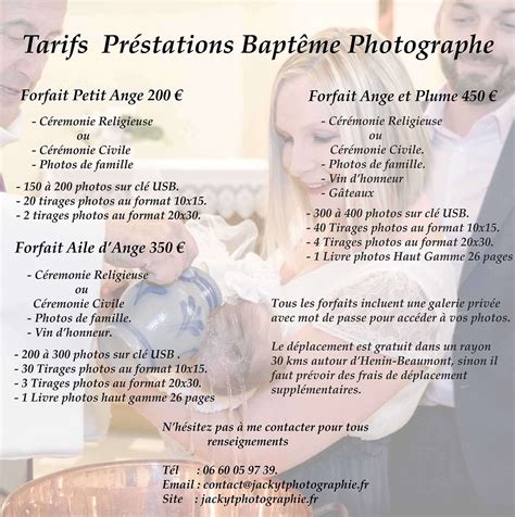 Tarifs photographe baptême Photographe Nord Pas De Calais