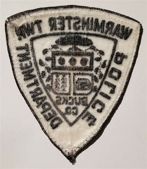 Warminster Pa Police Department Bucks County Pennsylvania Police Patch