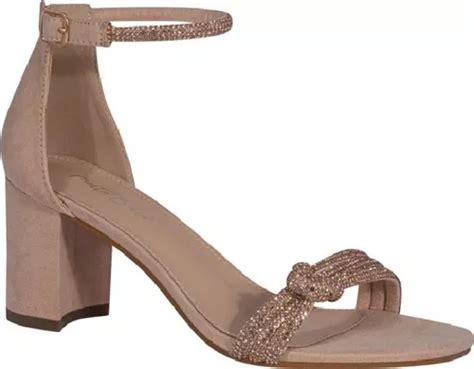 Zapatillas Nude Con Pulsera Pedreria Tacon Ancho cm Envío gratis