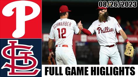 Philadelphia Phillies Vs Stlouis Cardinals Full Game Highlights Today