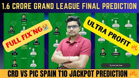 CRD VS PIC Dream11 Prediction ECI Crdin T10 CRD VS PIC Dream11