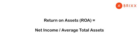 Return On Assets ROA Definition Formula Calculation Brixx