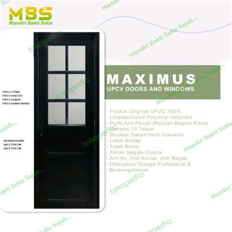 Jual Pintu Upvc Maximus Black J Bisa Custom Kunci Silinder Kaca