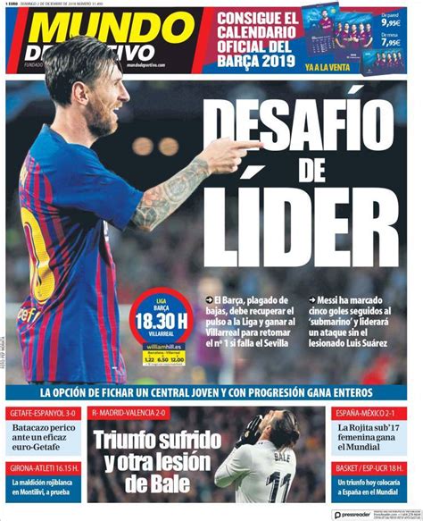 Las Portadas De Los Diarios Deportivos 02 12 18 Deportes