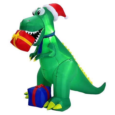 Costway Ft Christmas Inflatable Dinosaur Indoor Outdoor Christmas