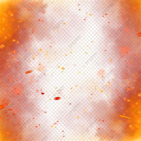 Red Hot Orange Spark Border PNG Clipart Image