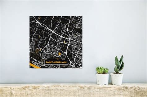 Poster Kaart Stadskaart Saint Herblain Plattegrond Frankrijk