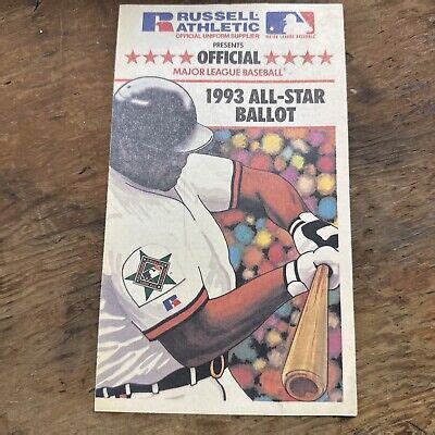 Major League Baseball Mlb All Star Game Ballot Unused Ebay