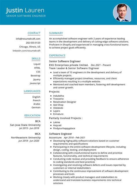 Senior Software Engineer CV Example In 2025 ResumeKraft