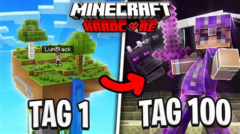 100 Tage ONE CHUNK in Minecraft Hardcore überleben YouTube