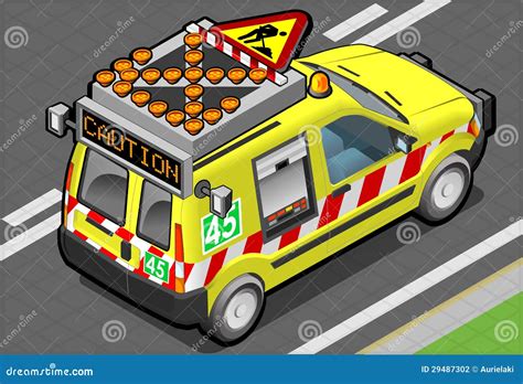 Isometric Roadside Assistance Van Stock Vector - Illustration of rescue ...